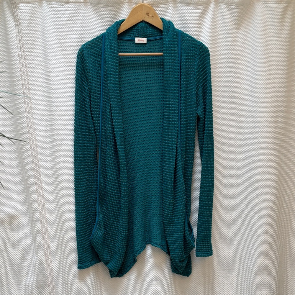 Pixley Teal Textured Cardigan